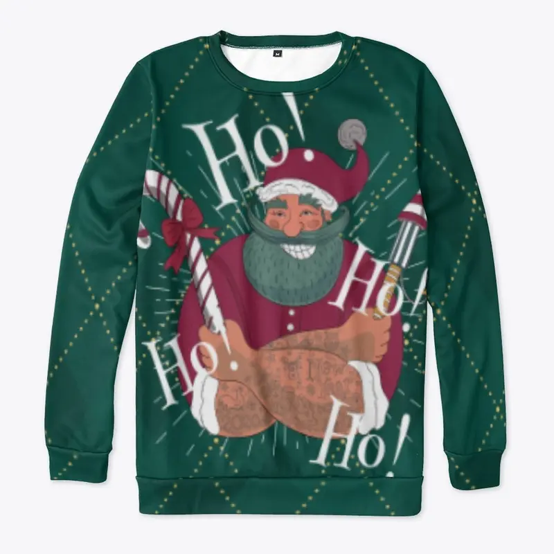 Ugly Tattooed Santa Christmas Sweatshirt